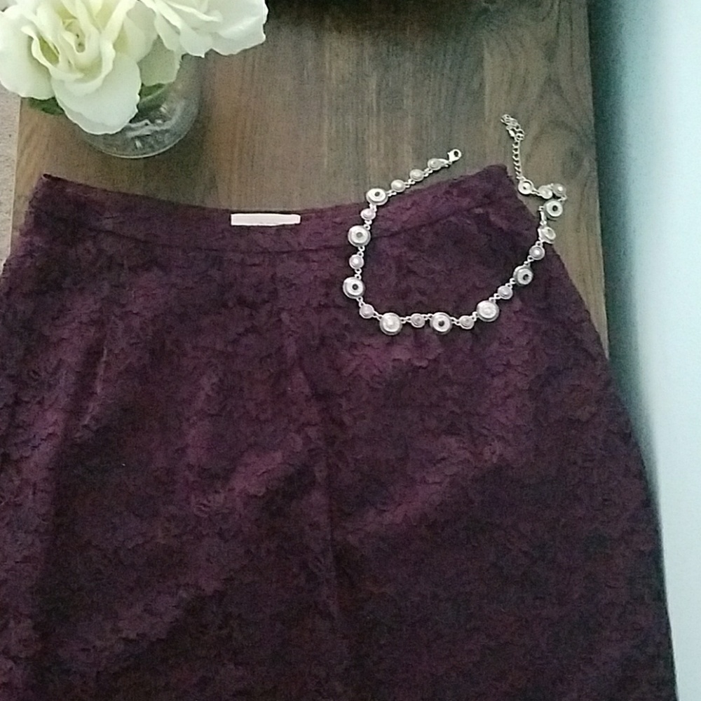 Loft Purple Lace Skirt